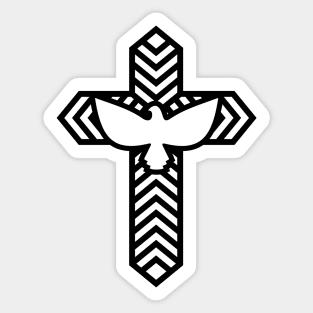 The cross is a symbol of the crucifixion of the Son of God for the sins of mankind. Sticker